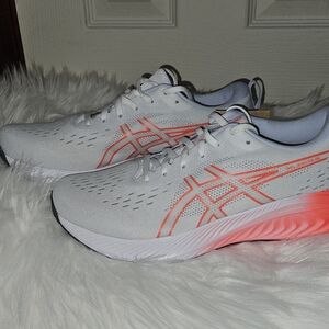 ASICS Women's Athletic Shoes - White and Coral